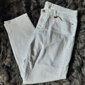 Ellen Tracy the Skinny White Denim Jean Size 14W